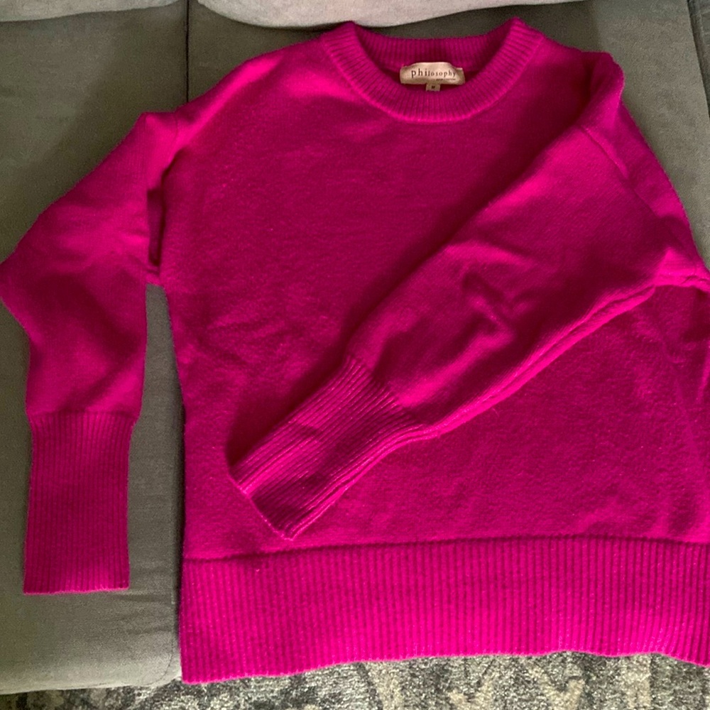 Philosophy- pink sweater